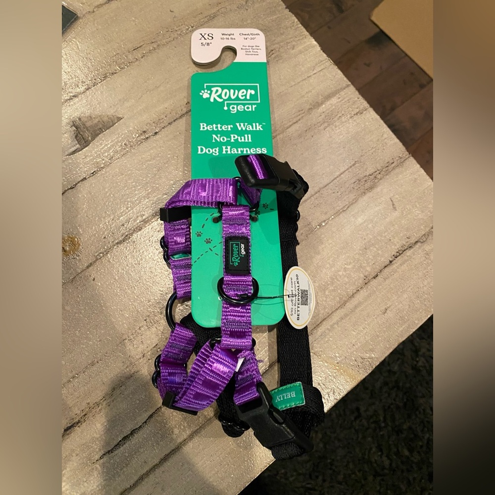 NEW XS Rover Gear Better Walk No-Pull Dog Harness - Purple